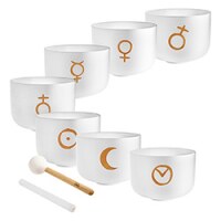 Planetarisch gestimmte Crystal Singing Bowls